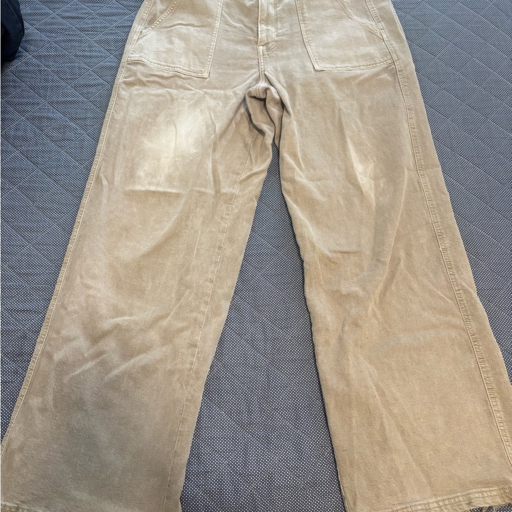 American Eagle Outfitters Tan Flare Wide Leg Jeans